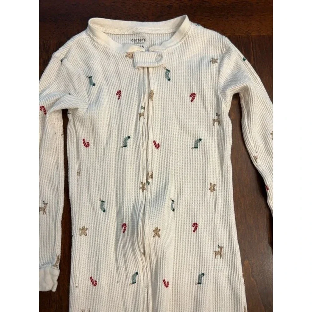 Carter’s Toddler Zip Up Footie Pajamas Cotton Holiday Christmas Size 4T